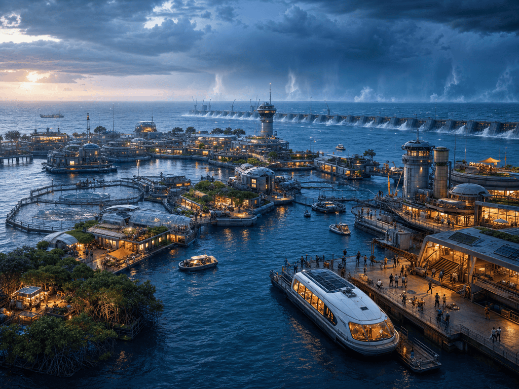Floating future city concept