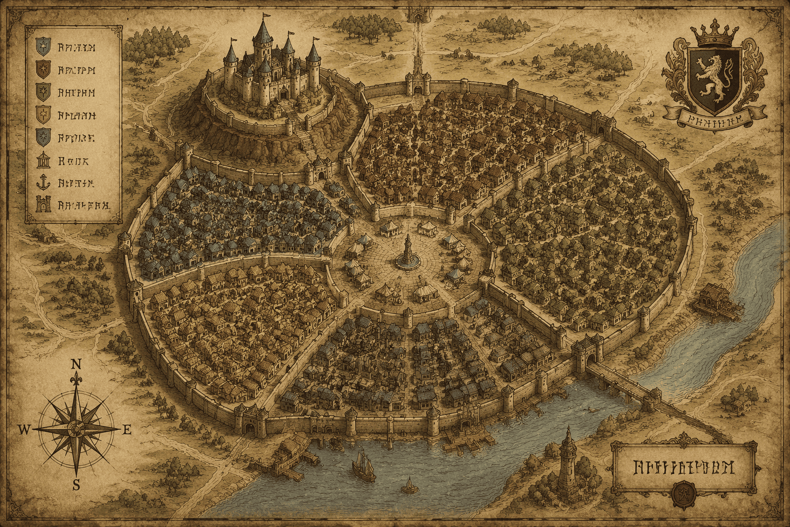 medieval city map example