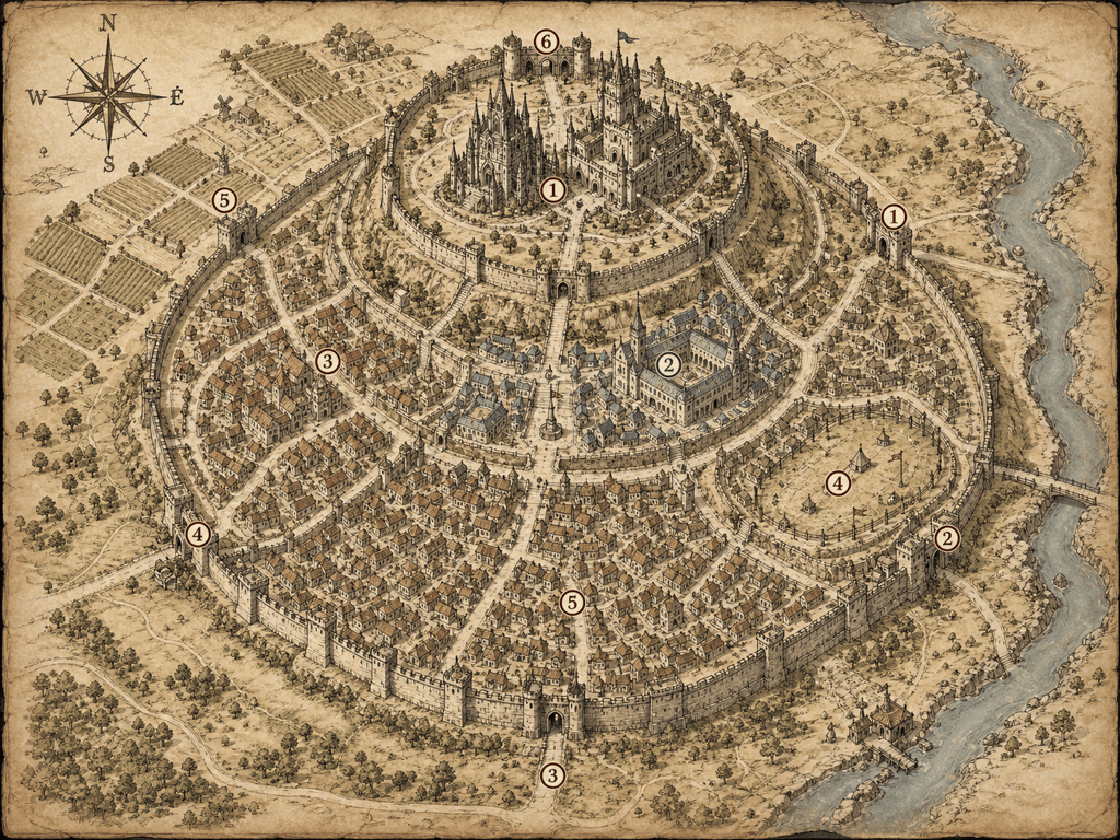 AI fantasy city map