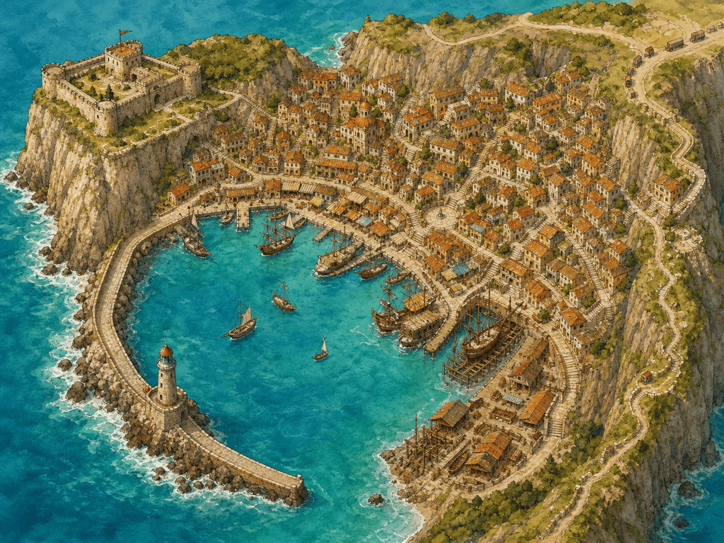 AI coastal city map