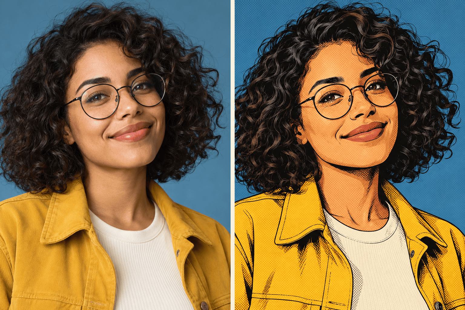 Portrait with retro comic book effect