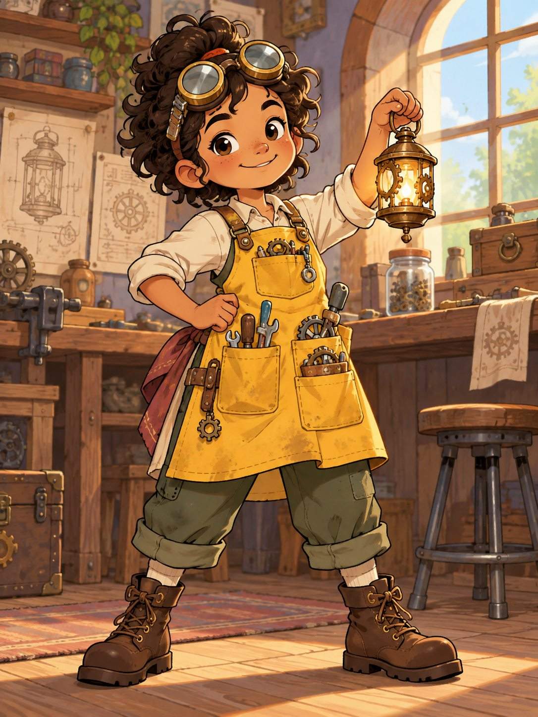 Original comic character inventor design