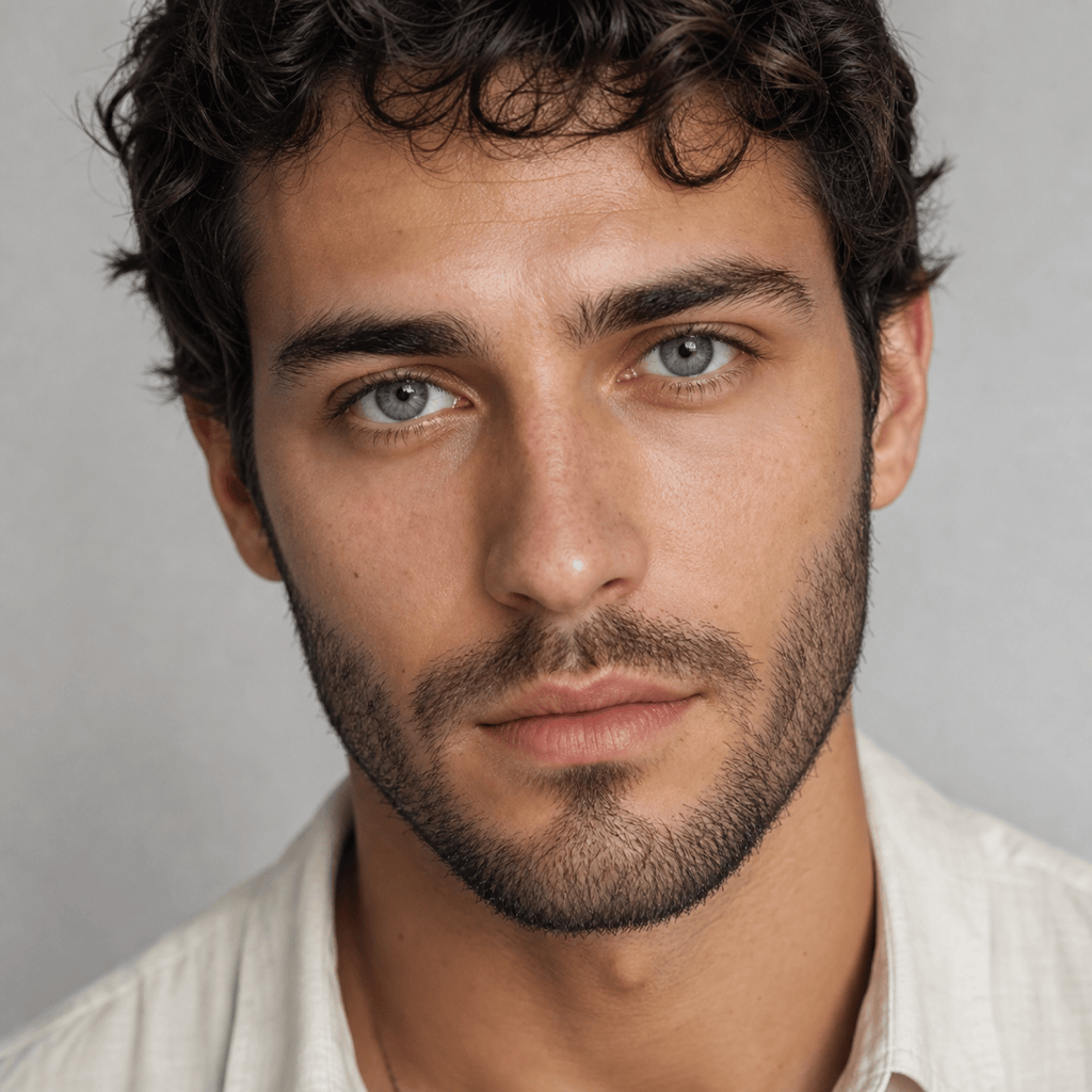 Blue-gray contacts on dark eyes