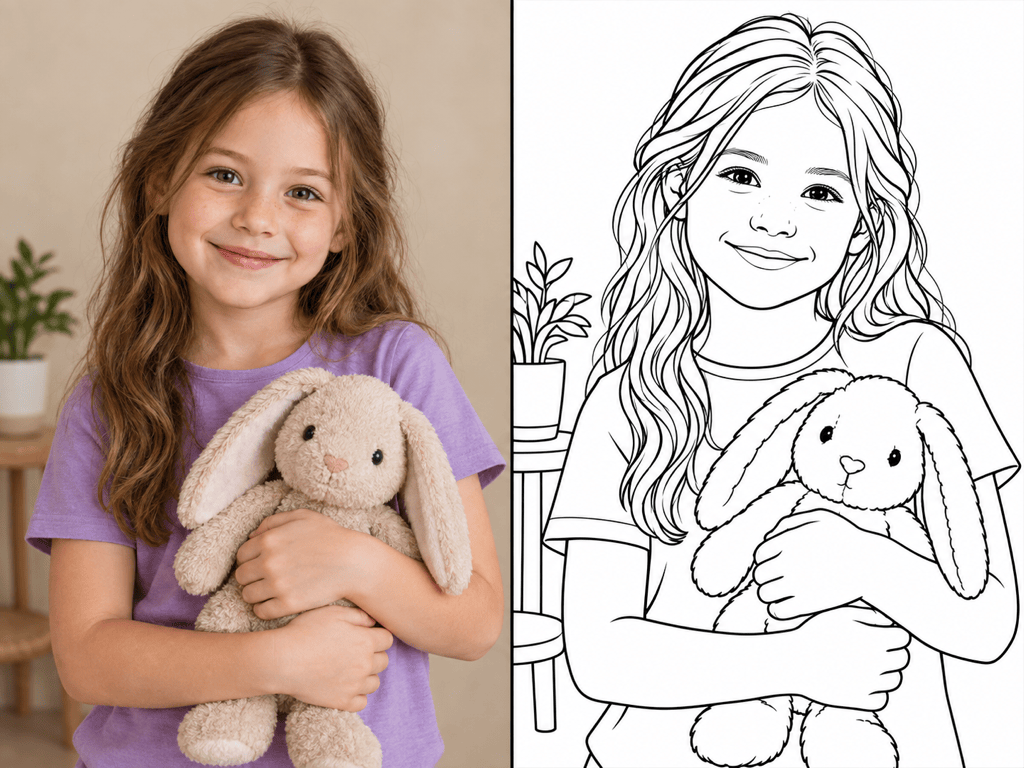portrait to printable coloring page