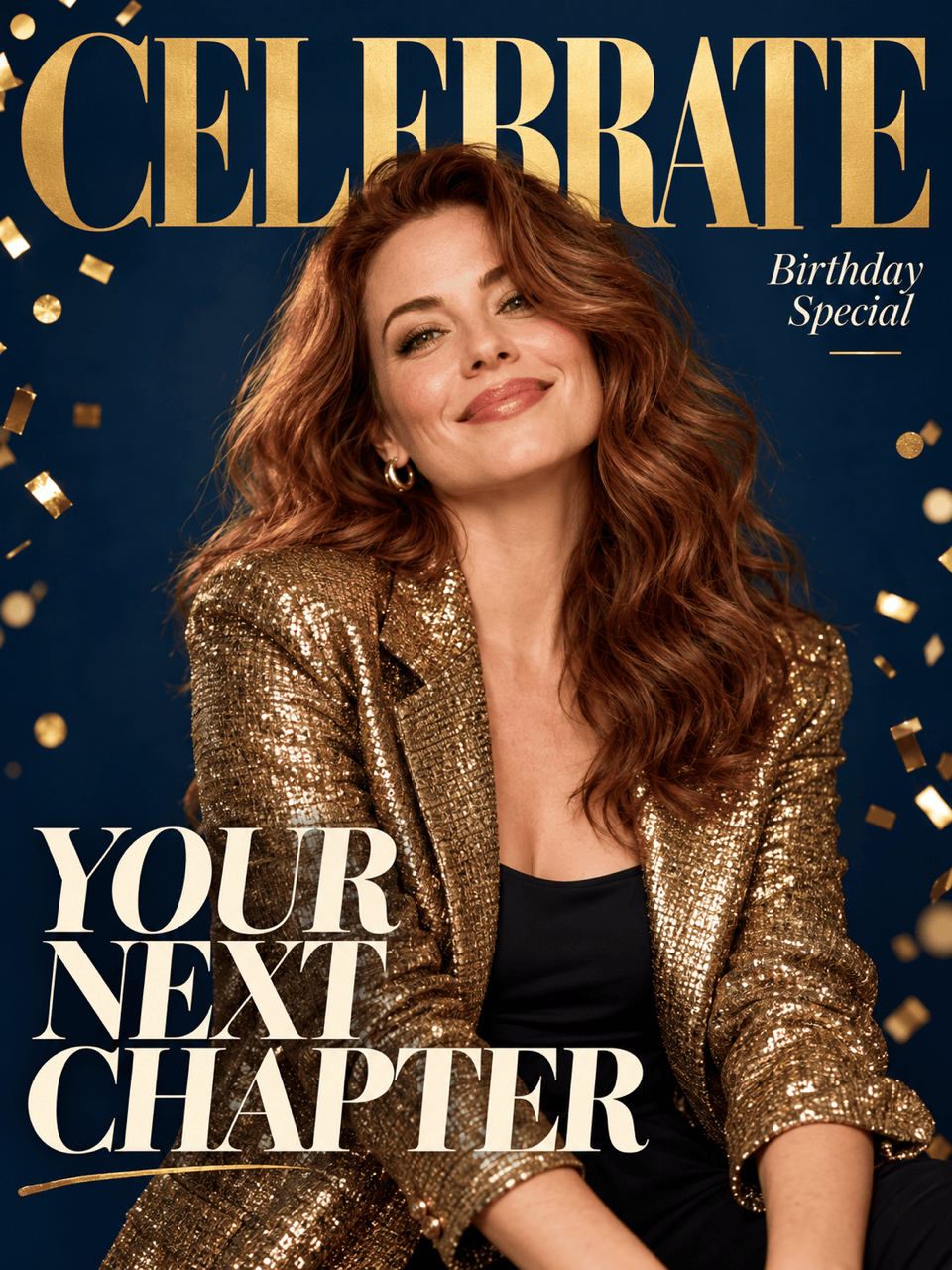 Birthday magazine cover design