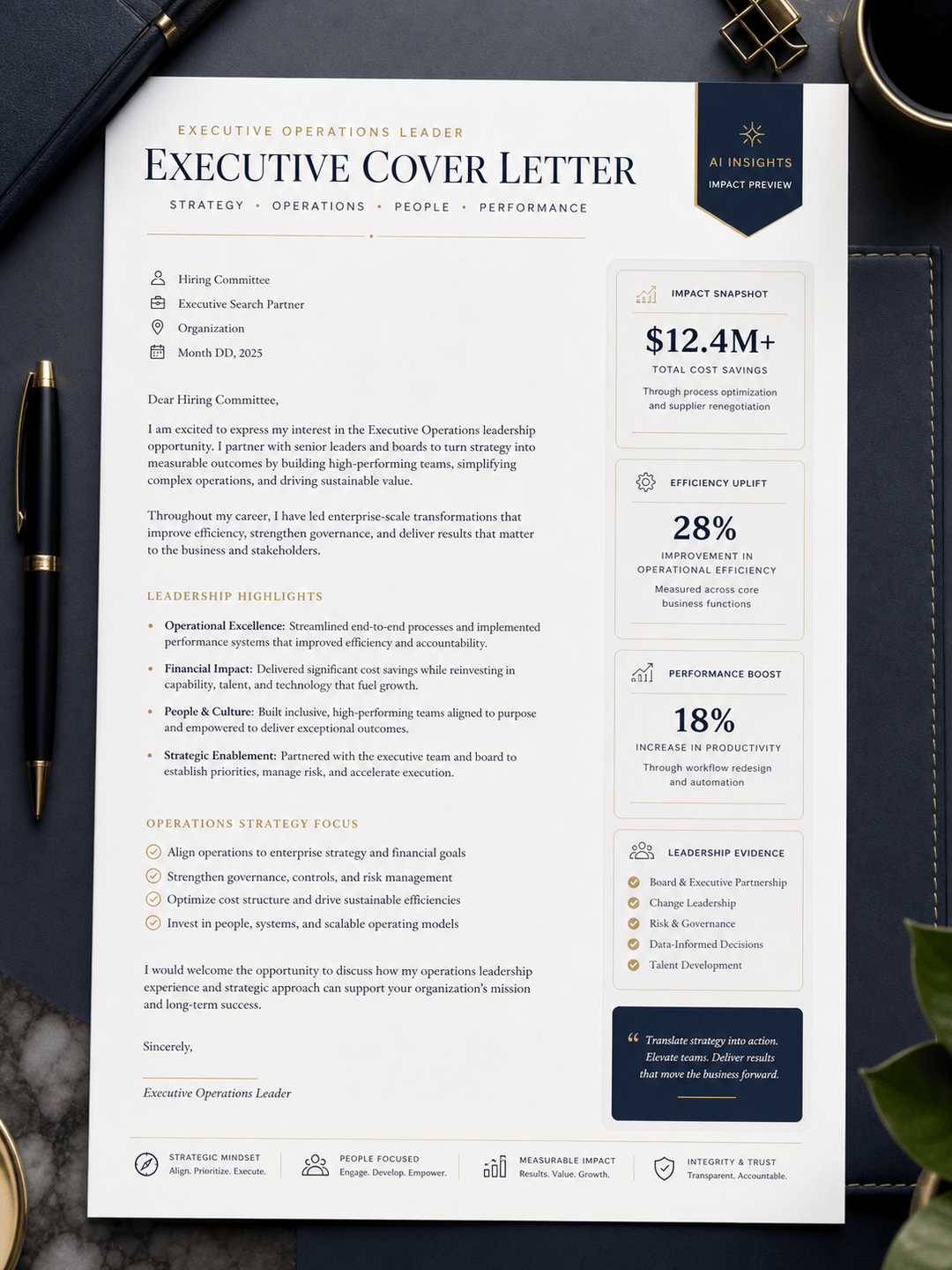 AI executive cover letter