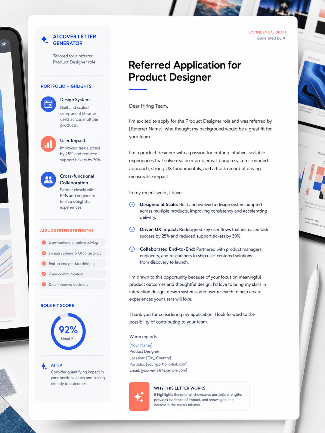 AI referral cover letter