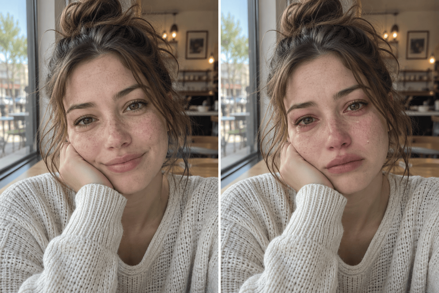 AI crying filter subtle tears