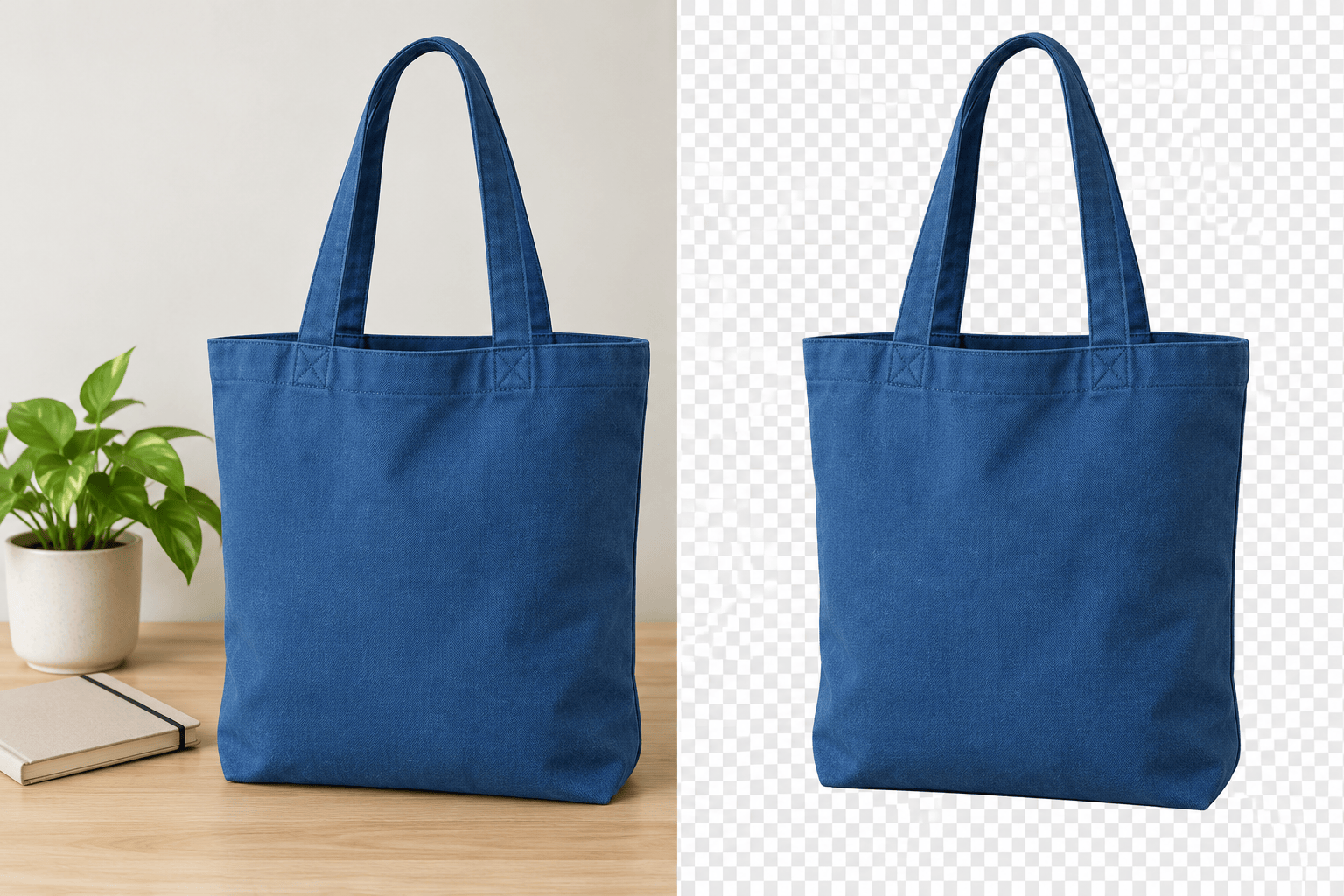 Selected object cutout before and after