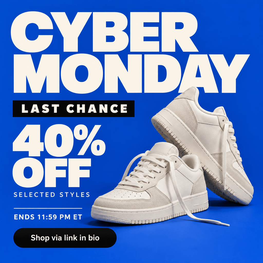 Cyber Monday fashion last-chance Instagram post