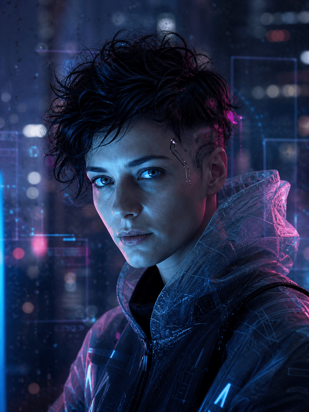 AI cyberpunk portrait art