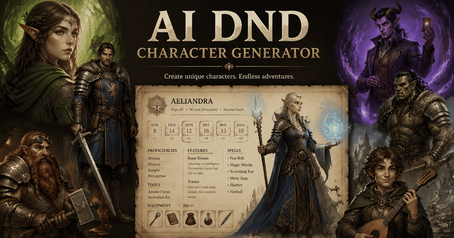 AI DnD キャラクター ジェネレーター
