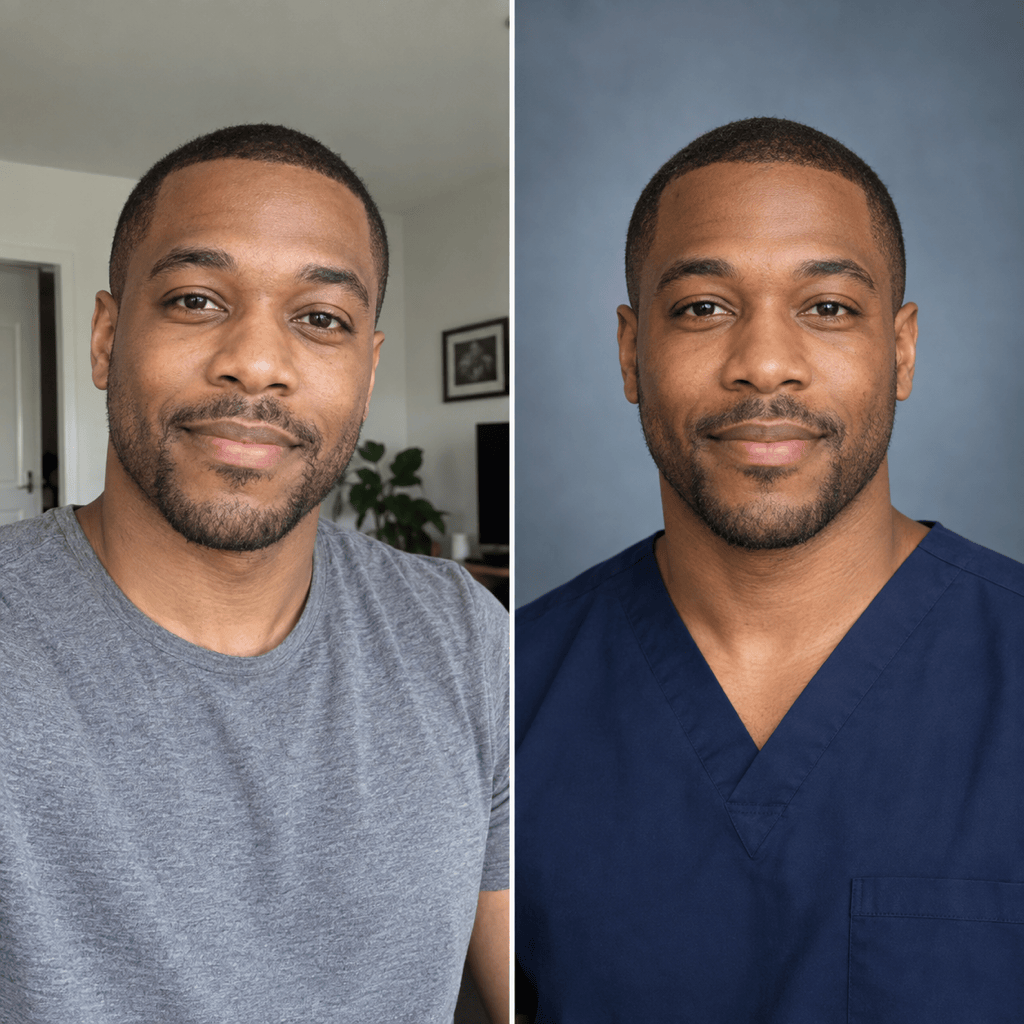 Physician headshot in scrubs