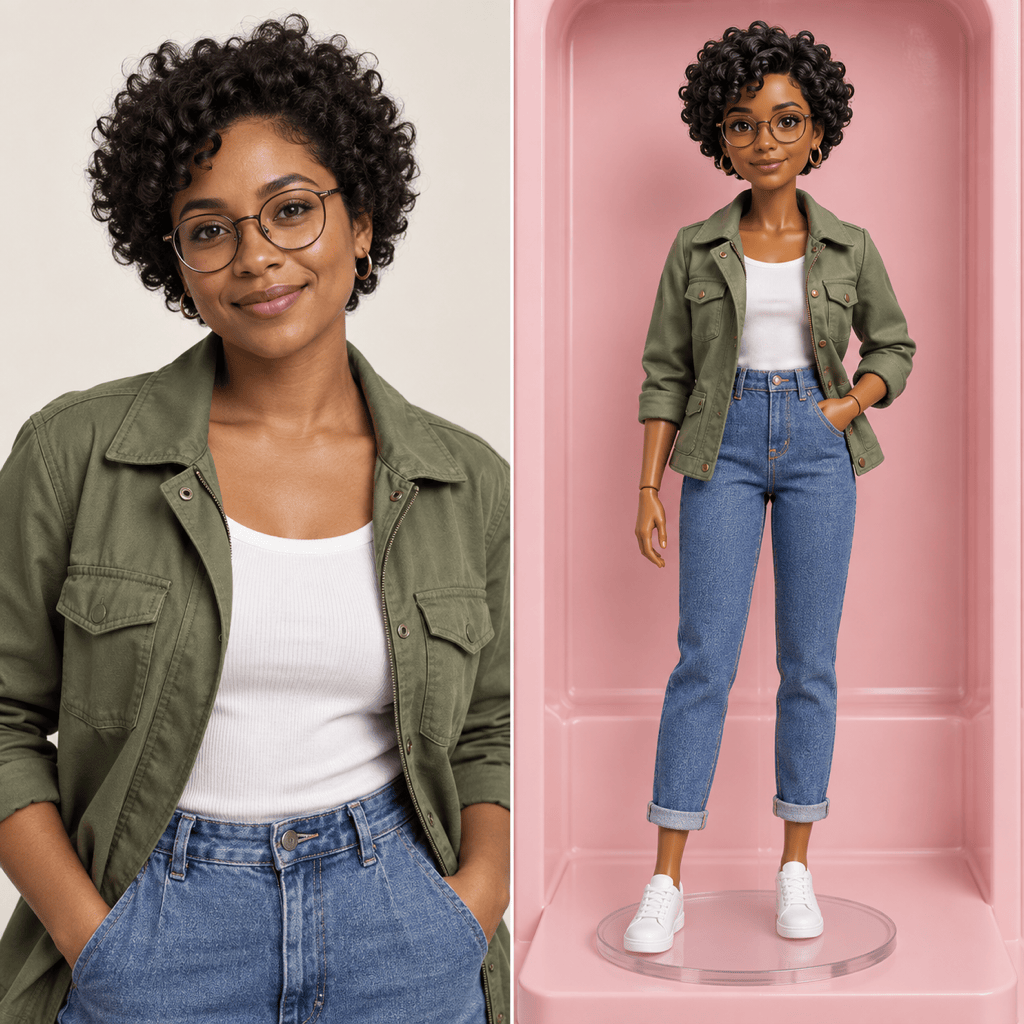 AI doll from photo before and after