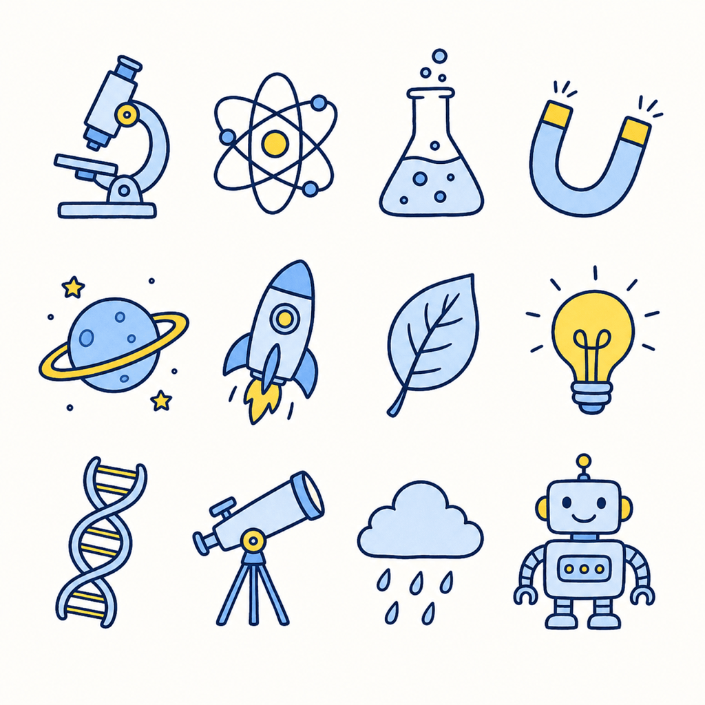 AI classroom doodle icons