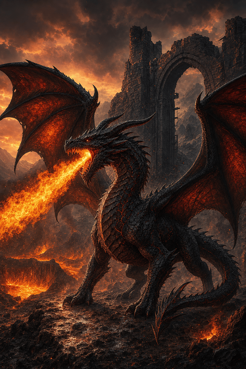 AI fire dragon artwork