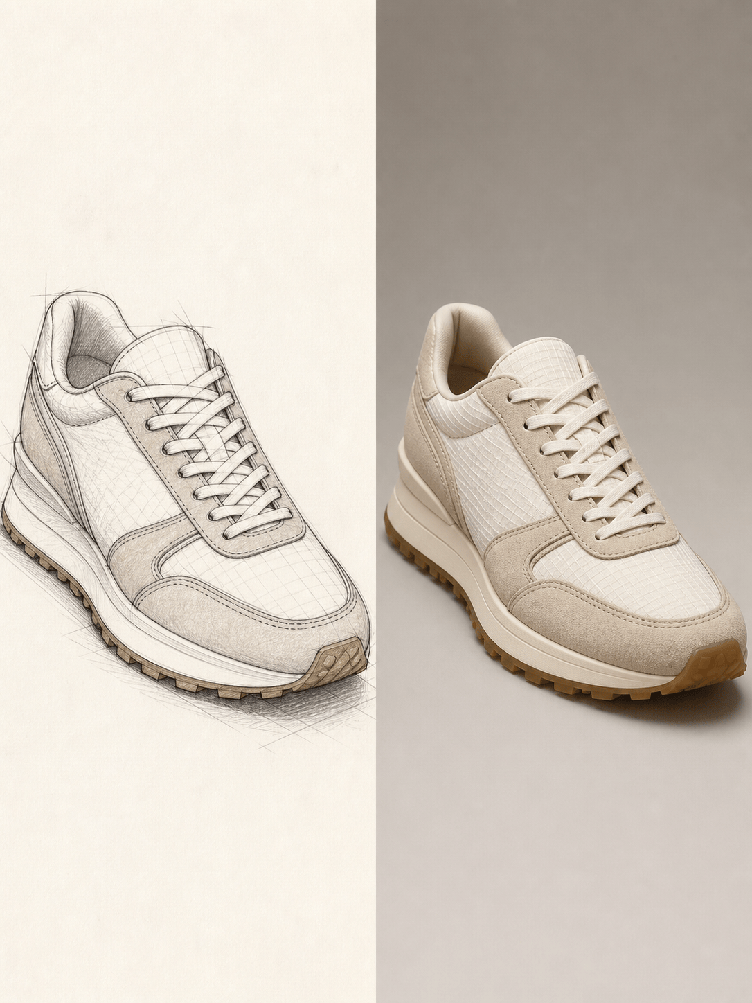 Sketch to realistic sneaker image