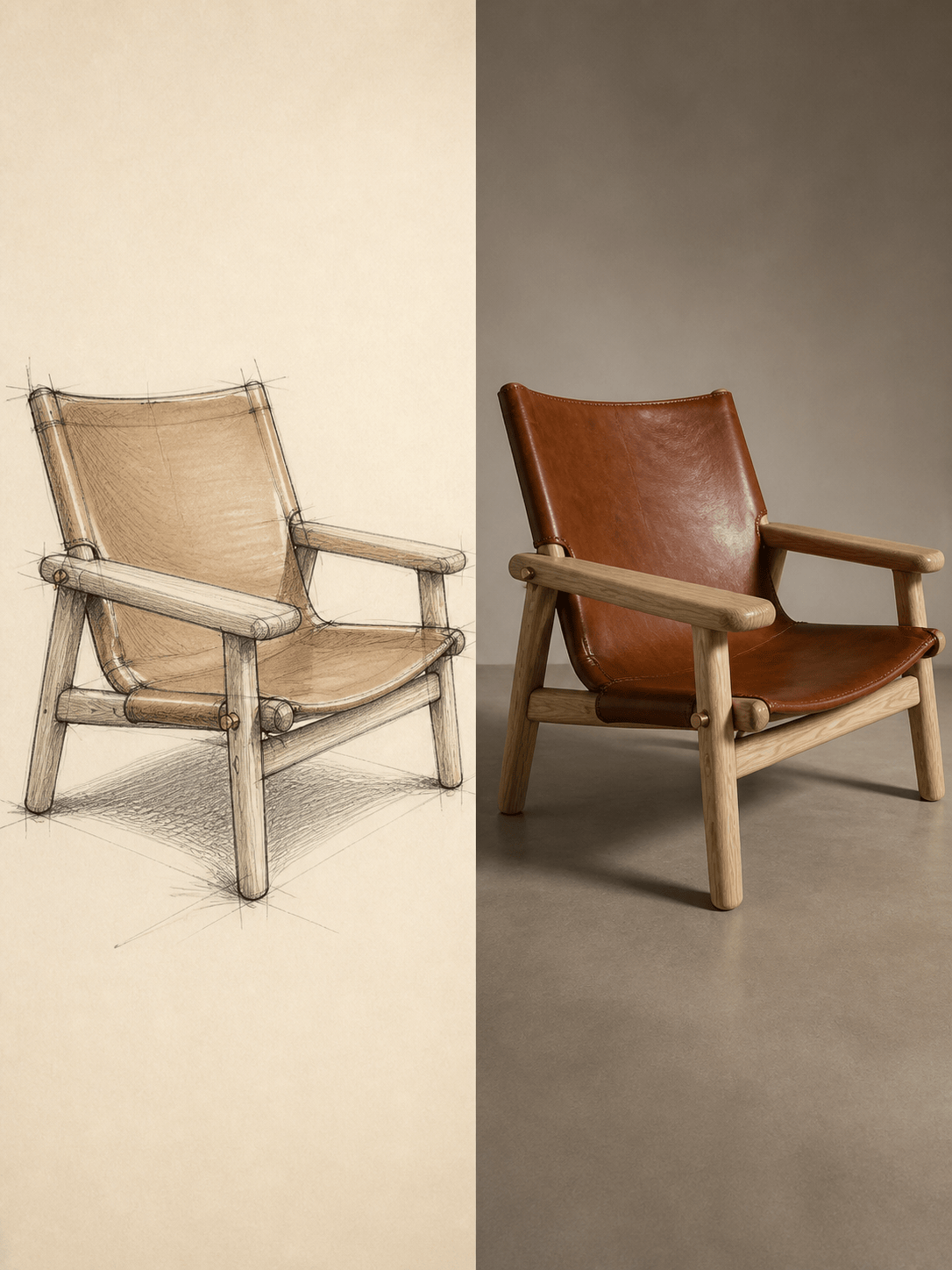 Furniture drawing to realistic render