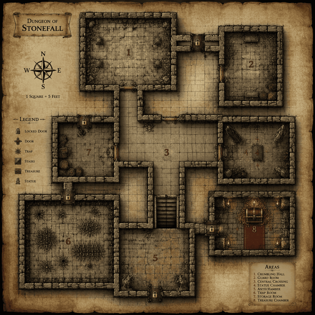 crypt dungeon battle map