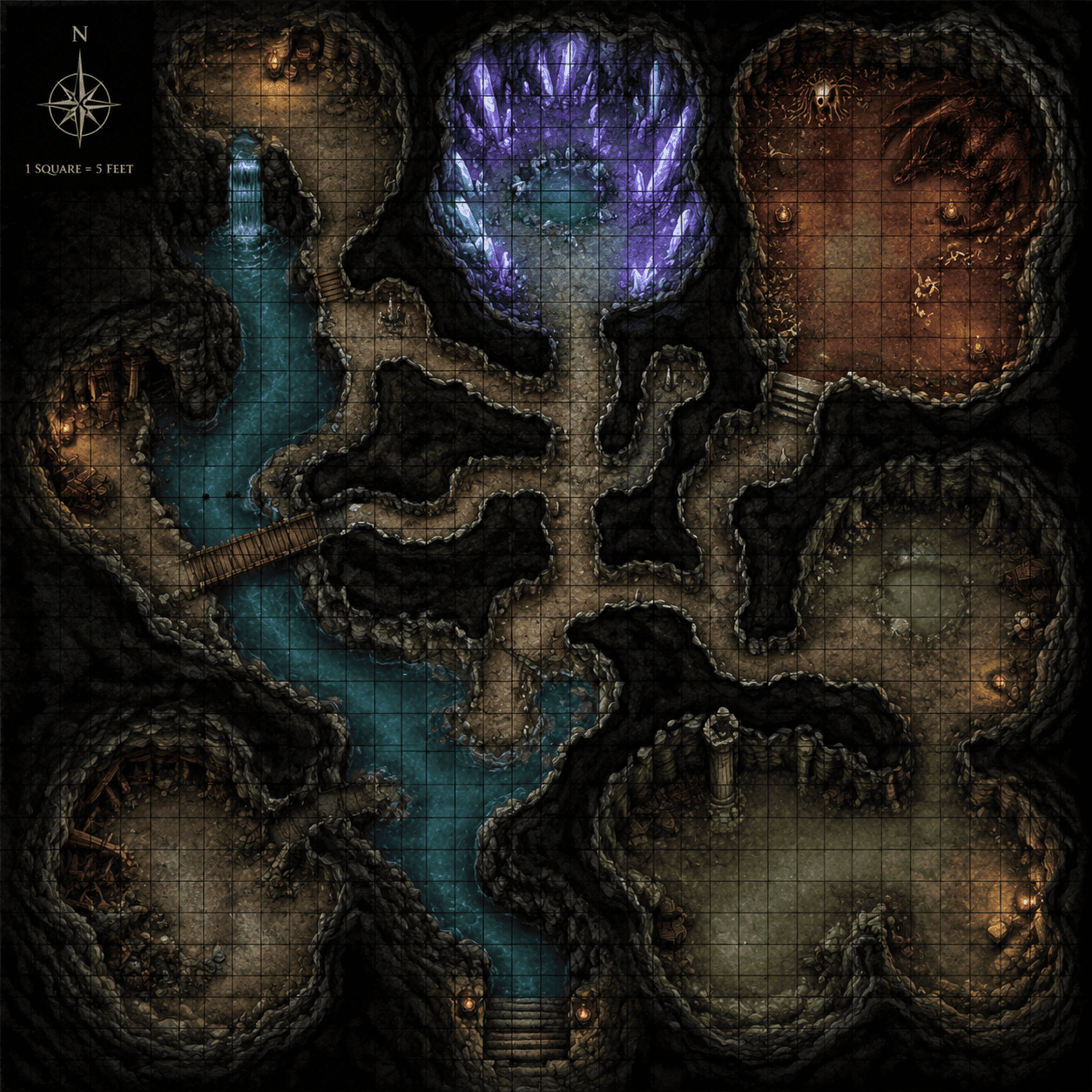 cave dungeon map example