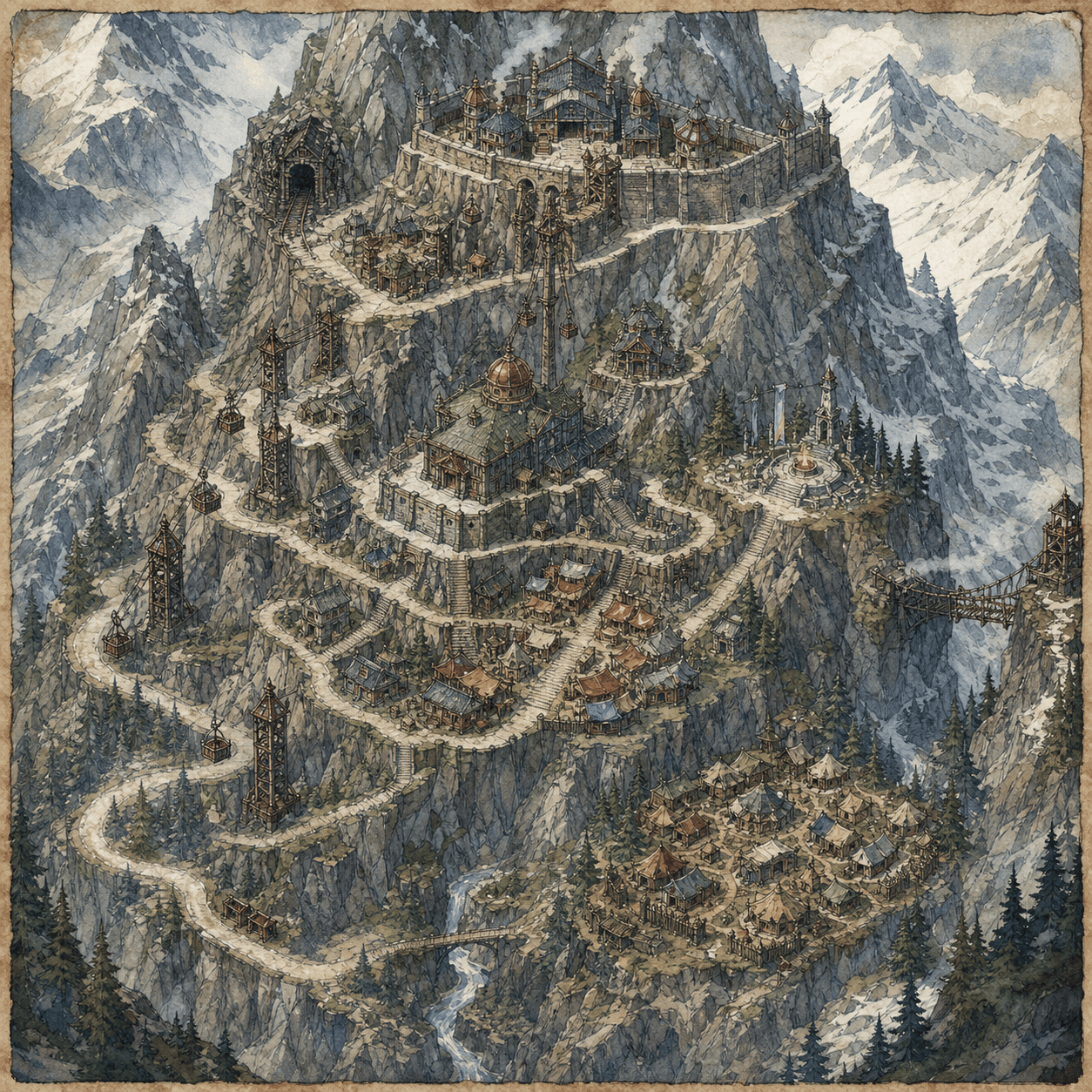 D&D city generator mountain districts