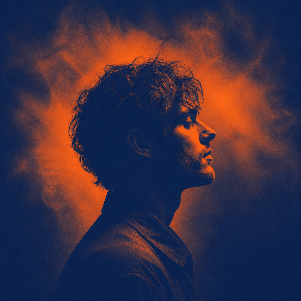 Duotone album cover in orange