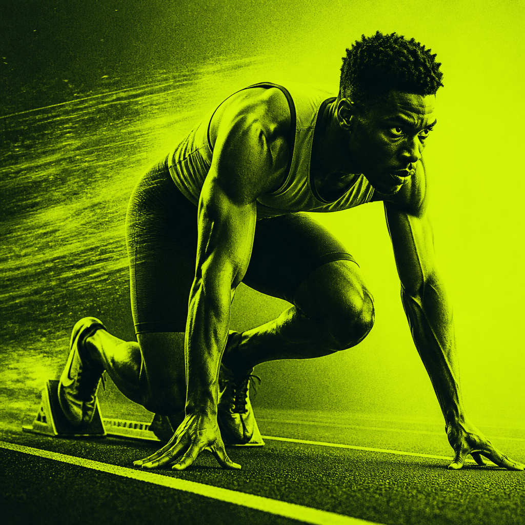 Two-color sports campaign portrait
