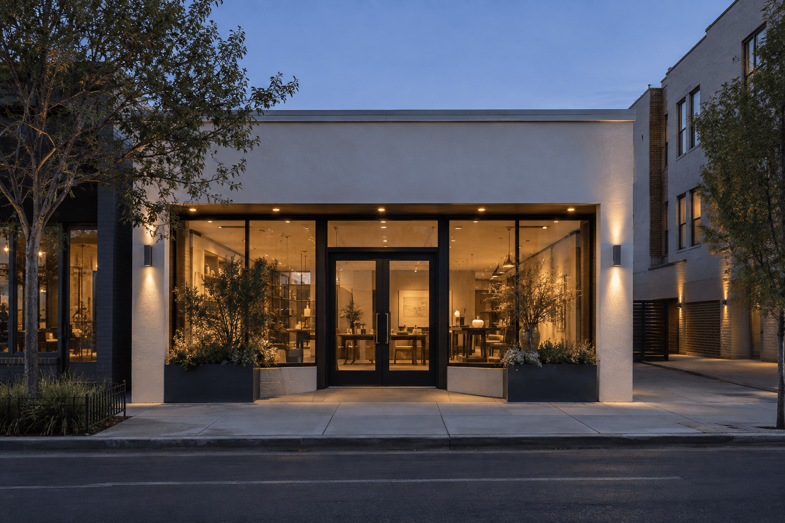 AI dusk commercial property