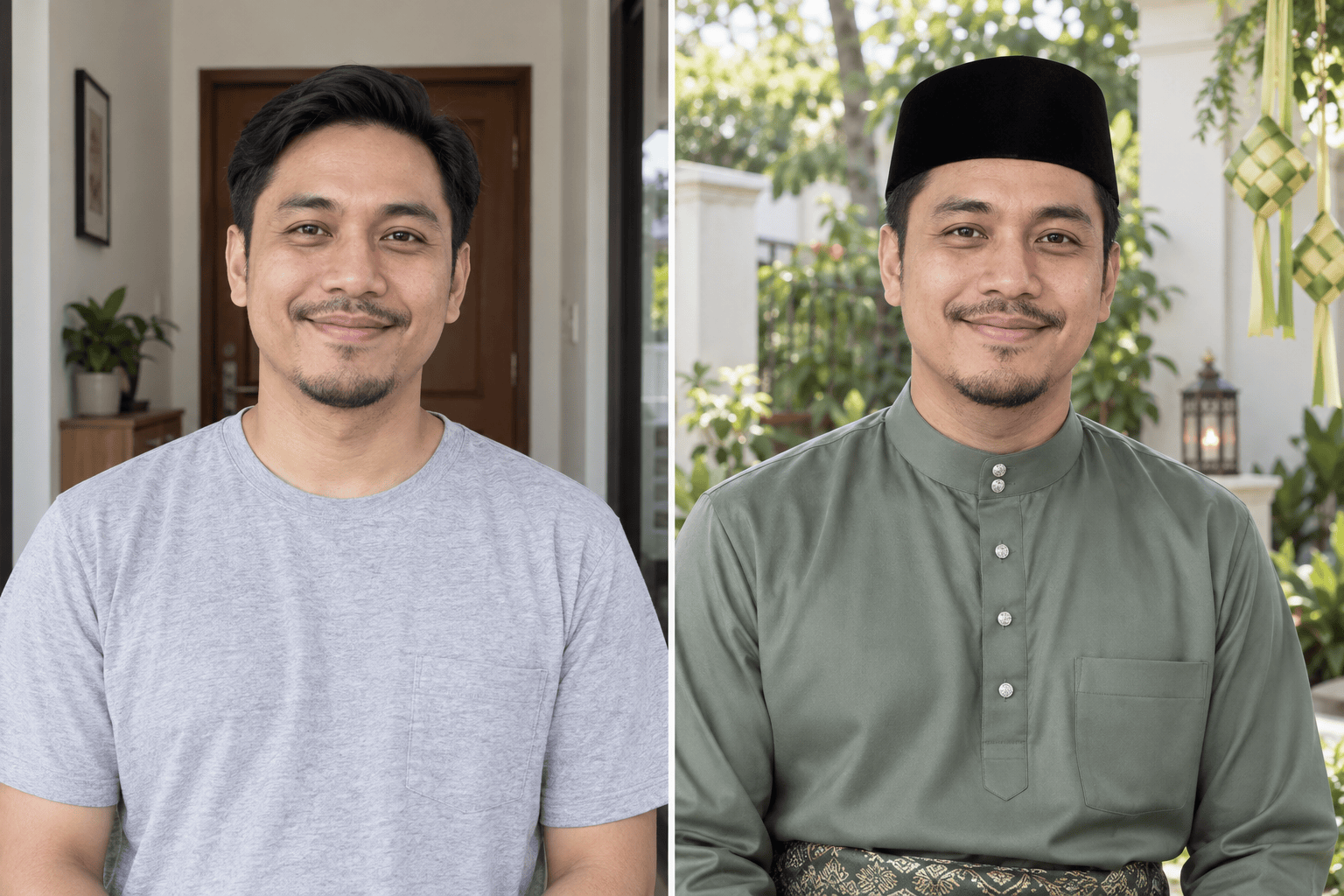 Eid al-Adha portrait before and after