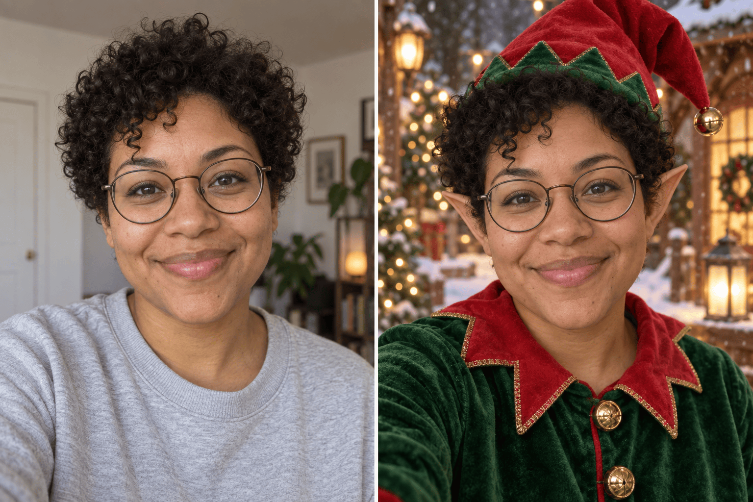 AI elf yourself portrait transformation