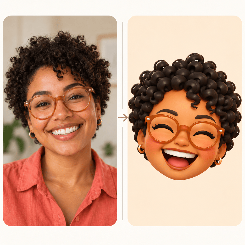 Selfie to 3D emoji comparison