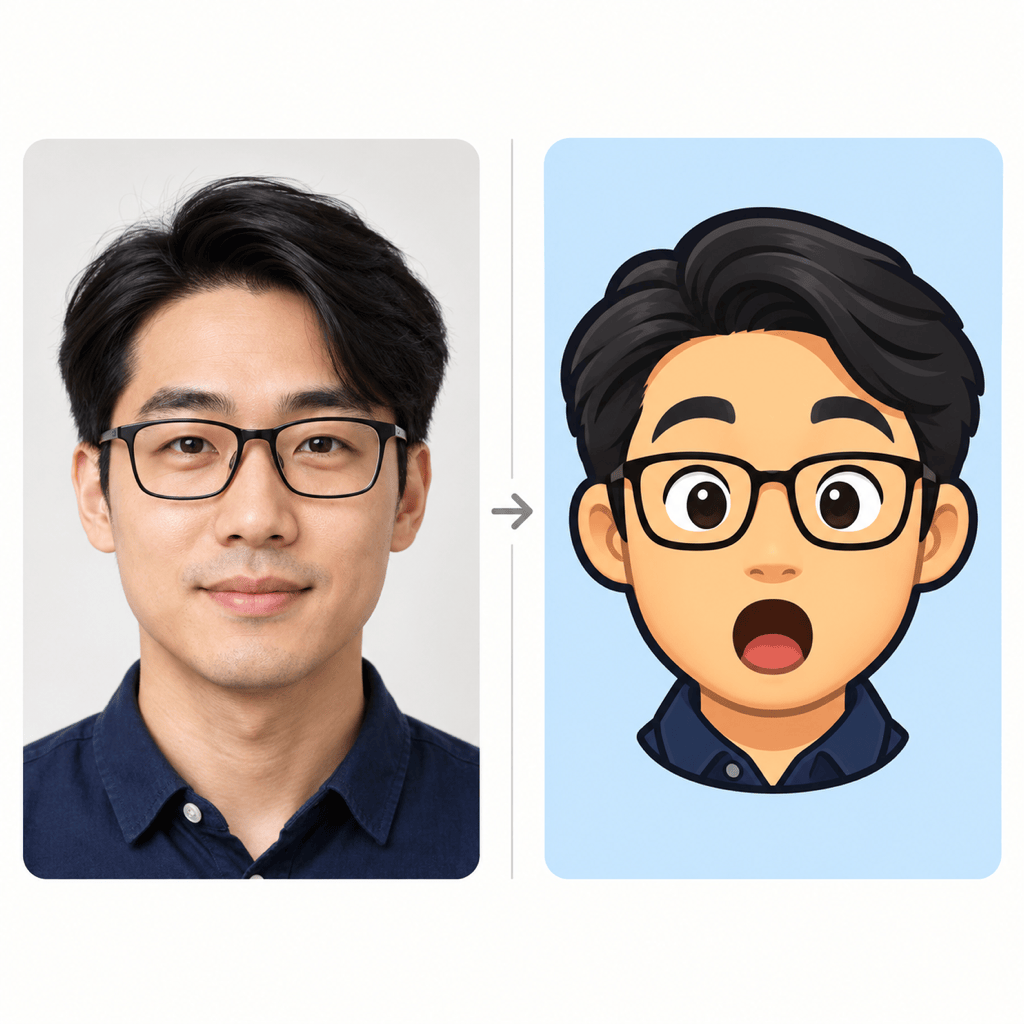 Portrait to flat emoji comparison