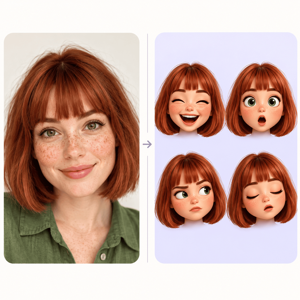 One photo to emoji reaction set
