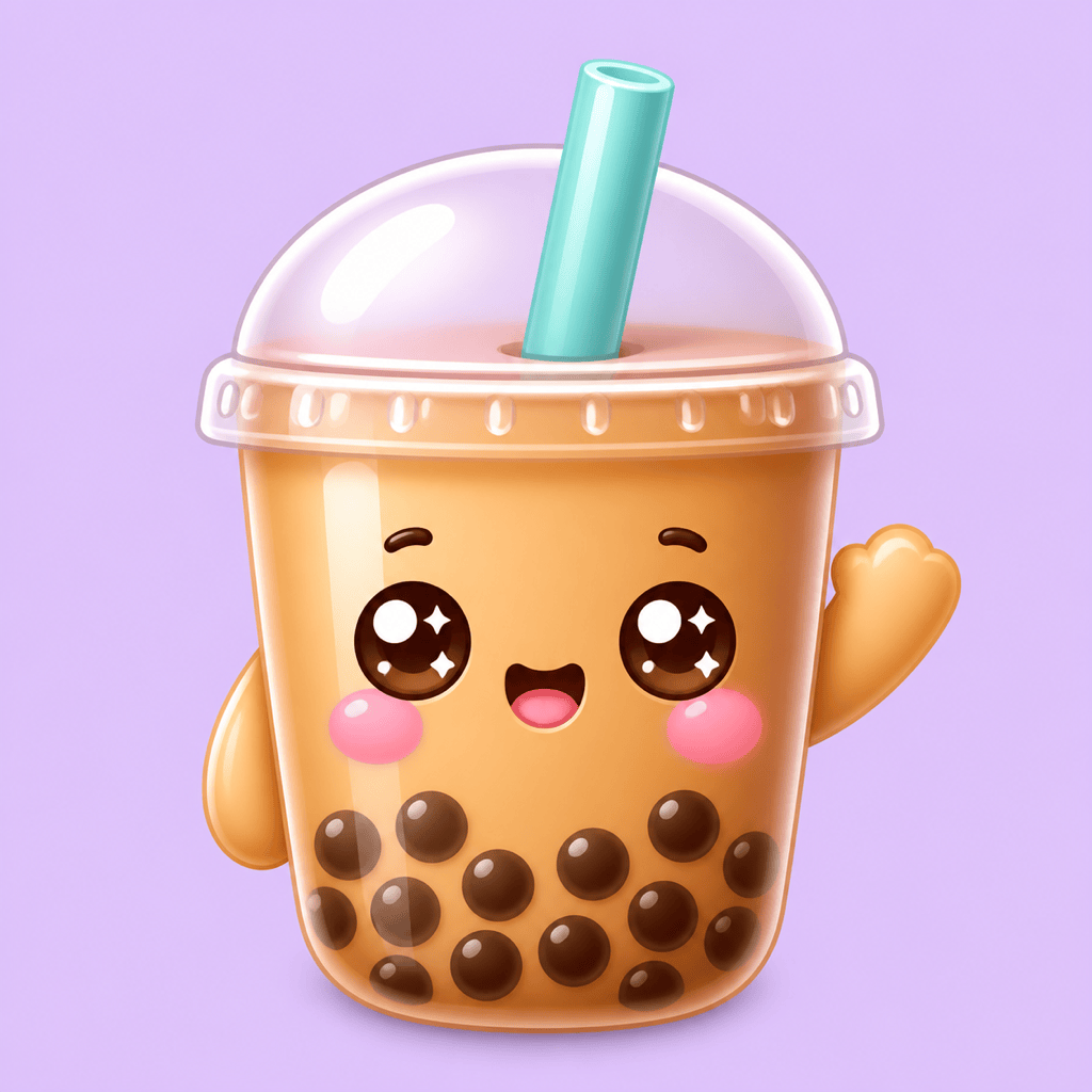 Kawaii bubble tea emoji