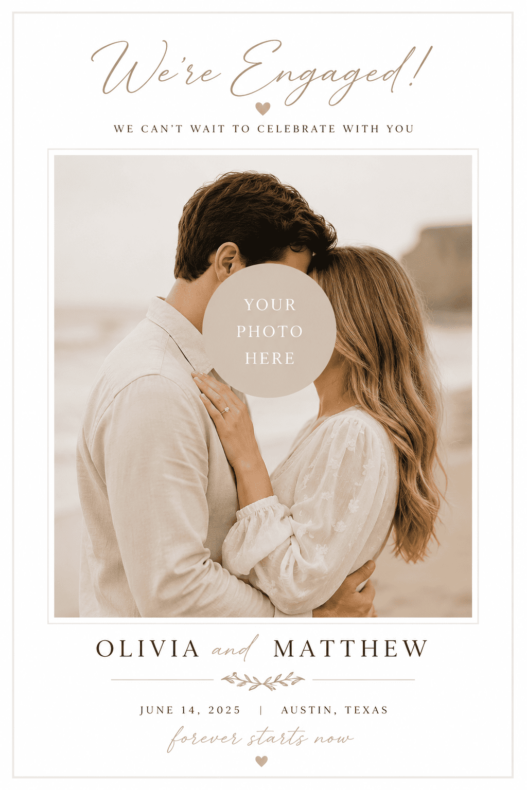 photo engagement announcement card