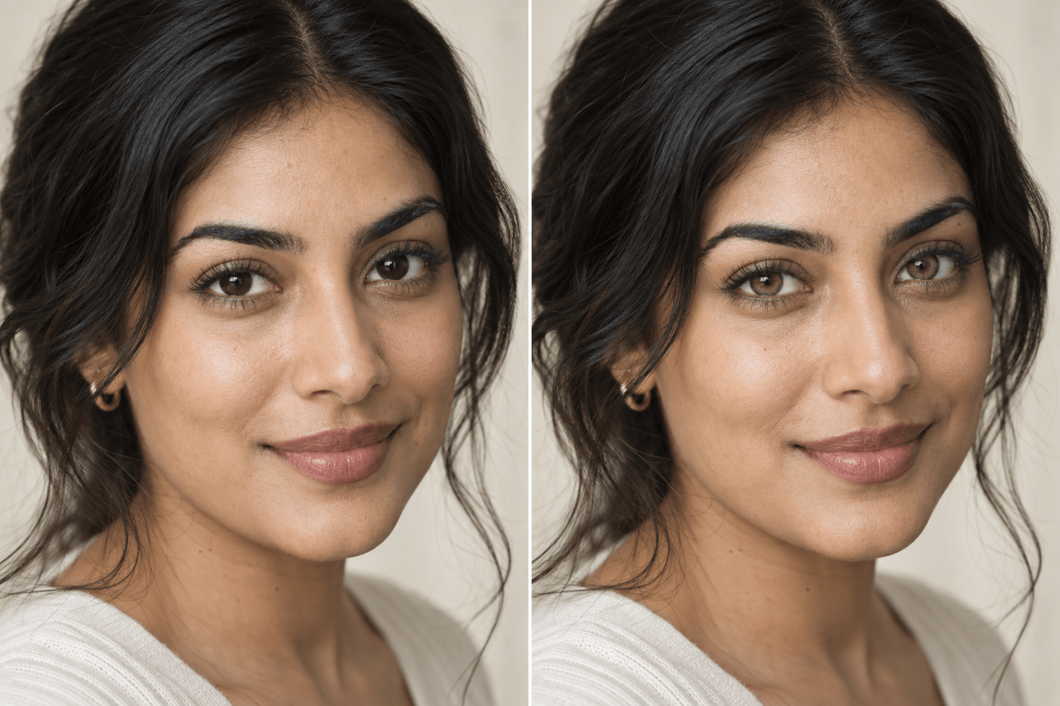 Realistic hazel eye color change