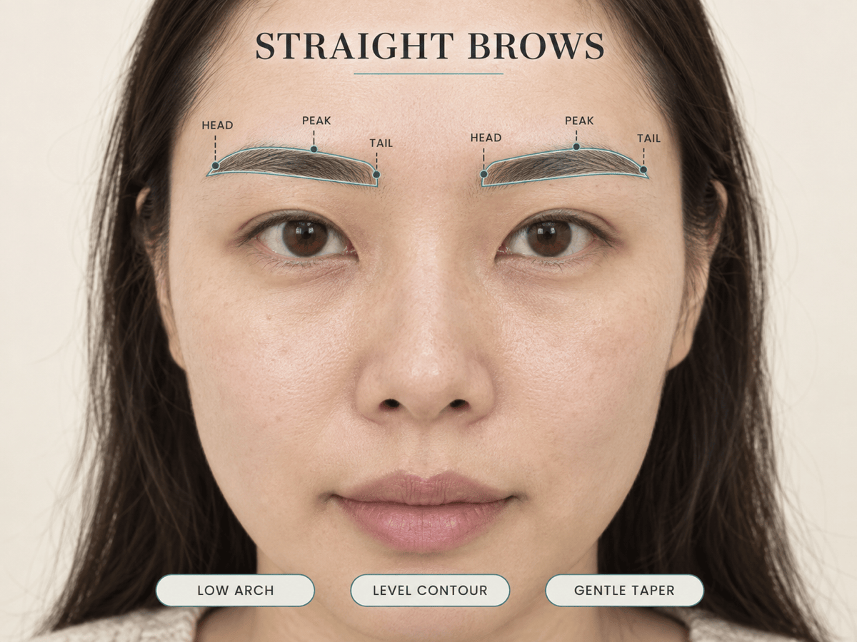 straight eyebrow shape analysis