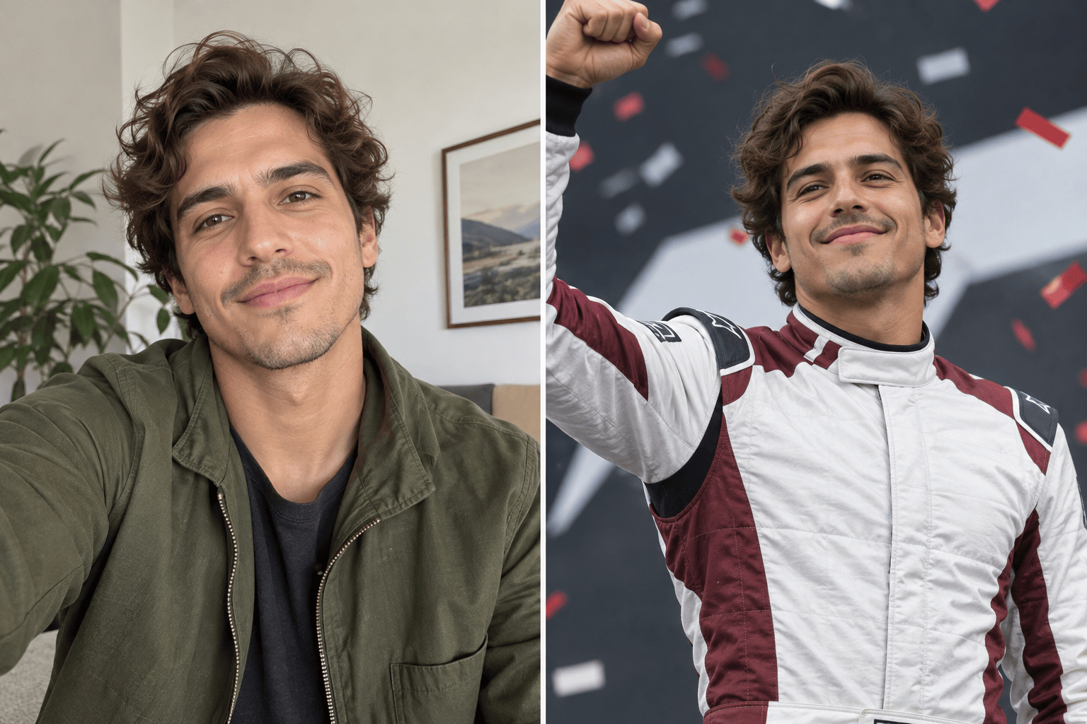 AI F1 driver podium photo