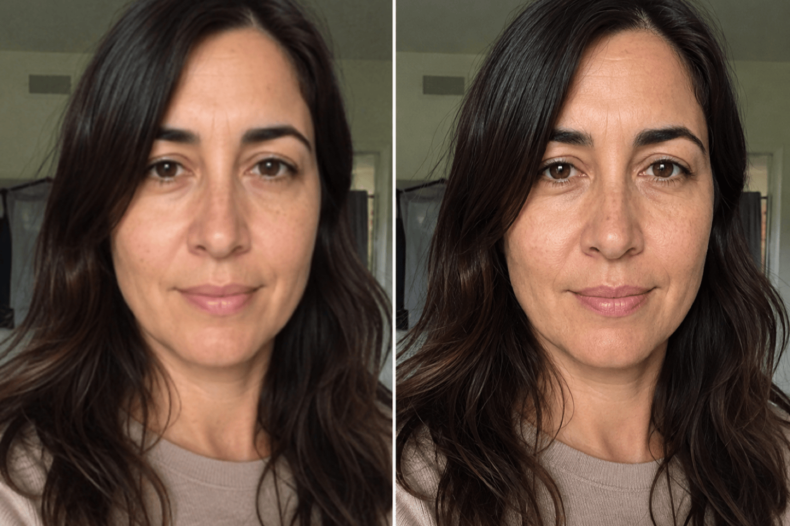 AI face enhancer before and after