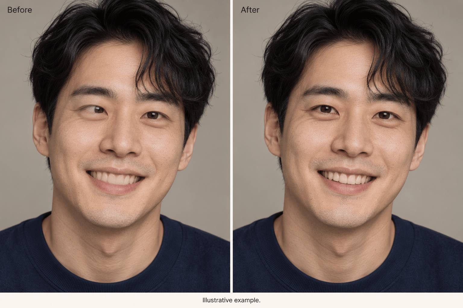 AI face repair for distorted features
