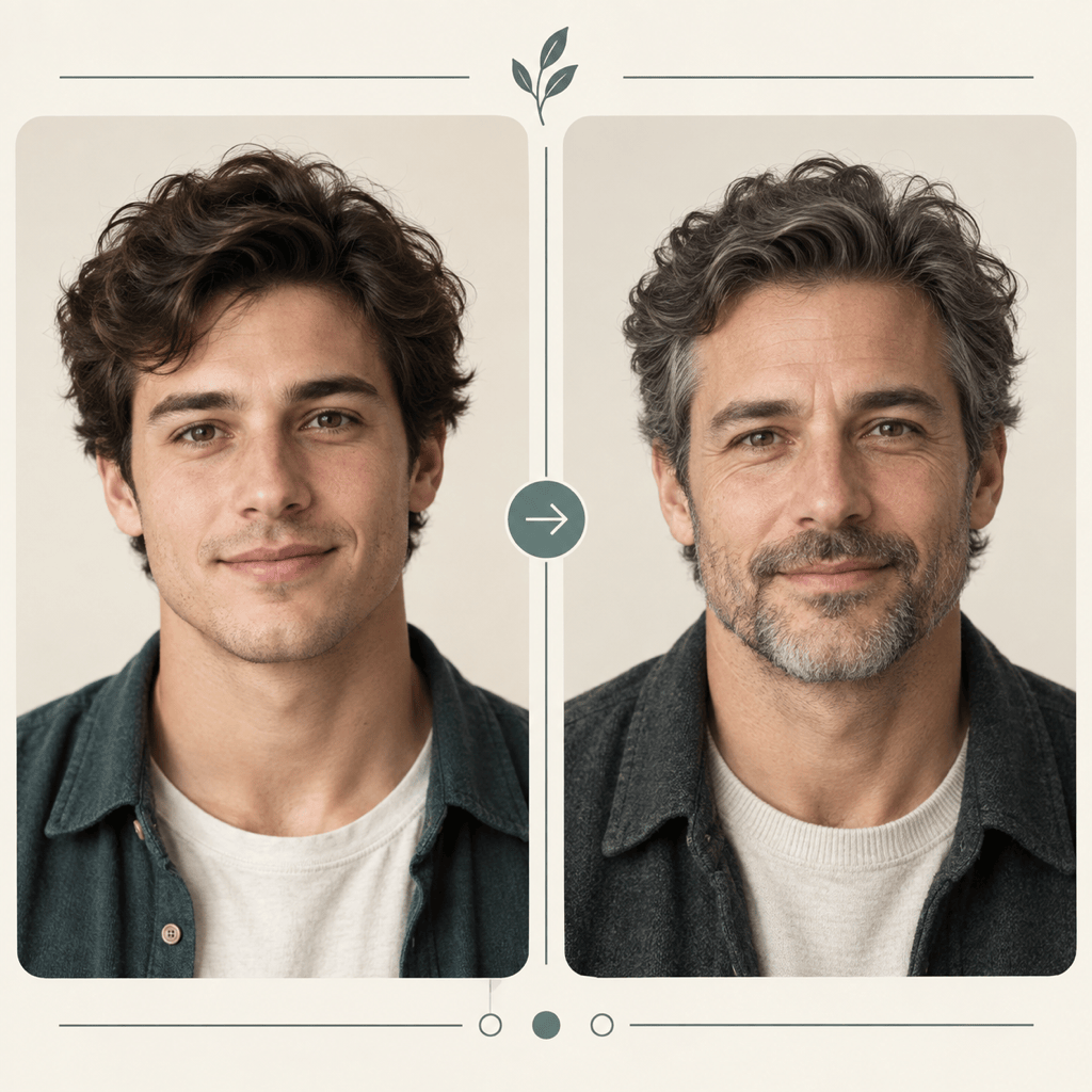 Then and now face comparison