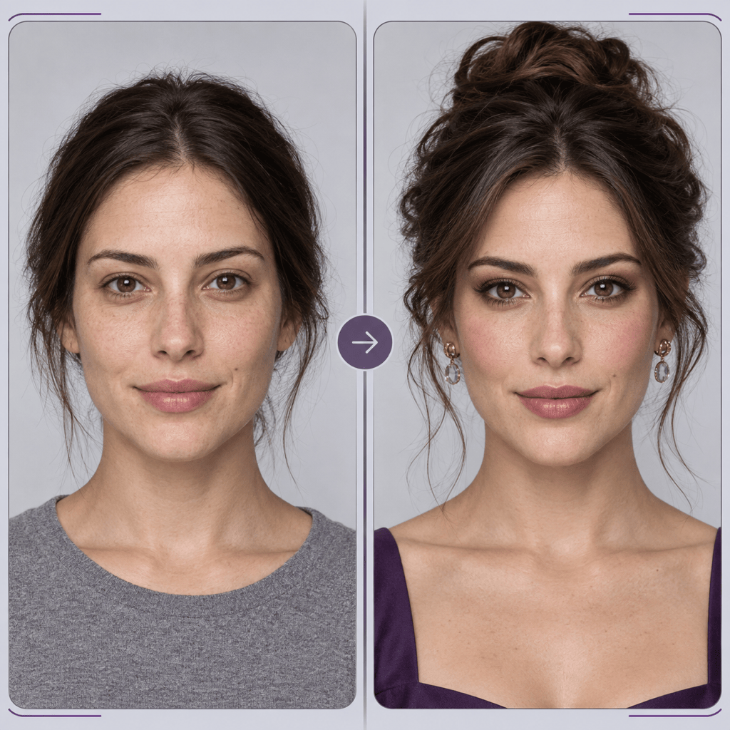 Before and after face comparison