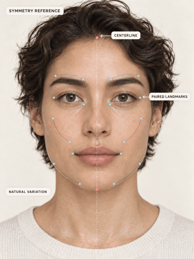 AI facial symmetry reference