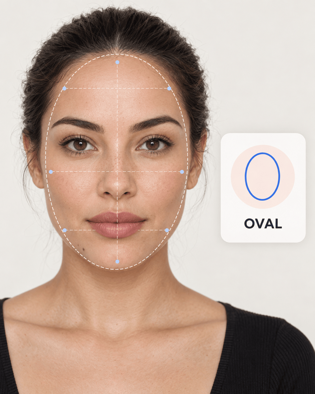 AI oval face shape analysis