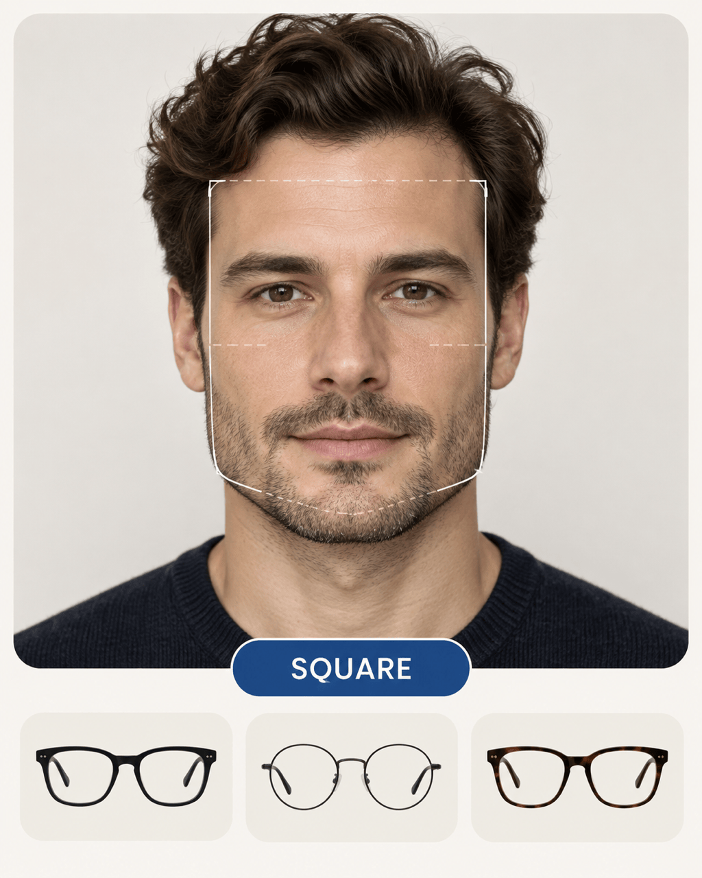 Square face shape analyzer result