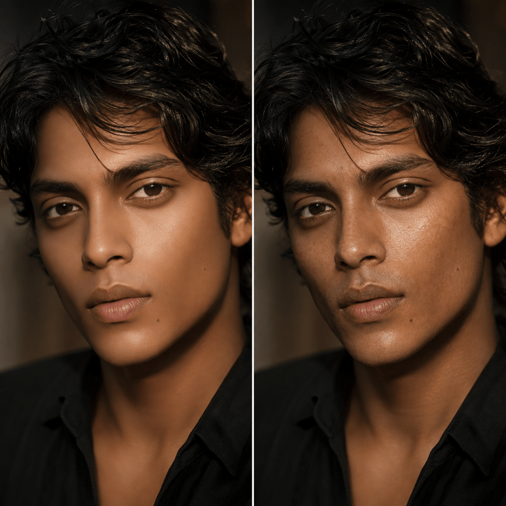 AI face skin texture enhancement