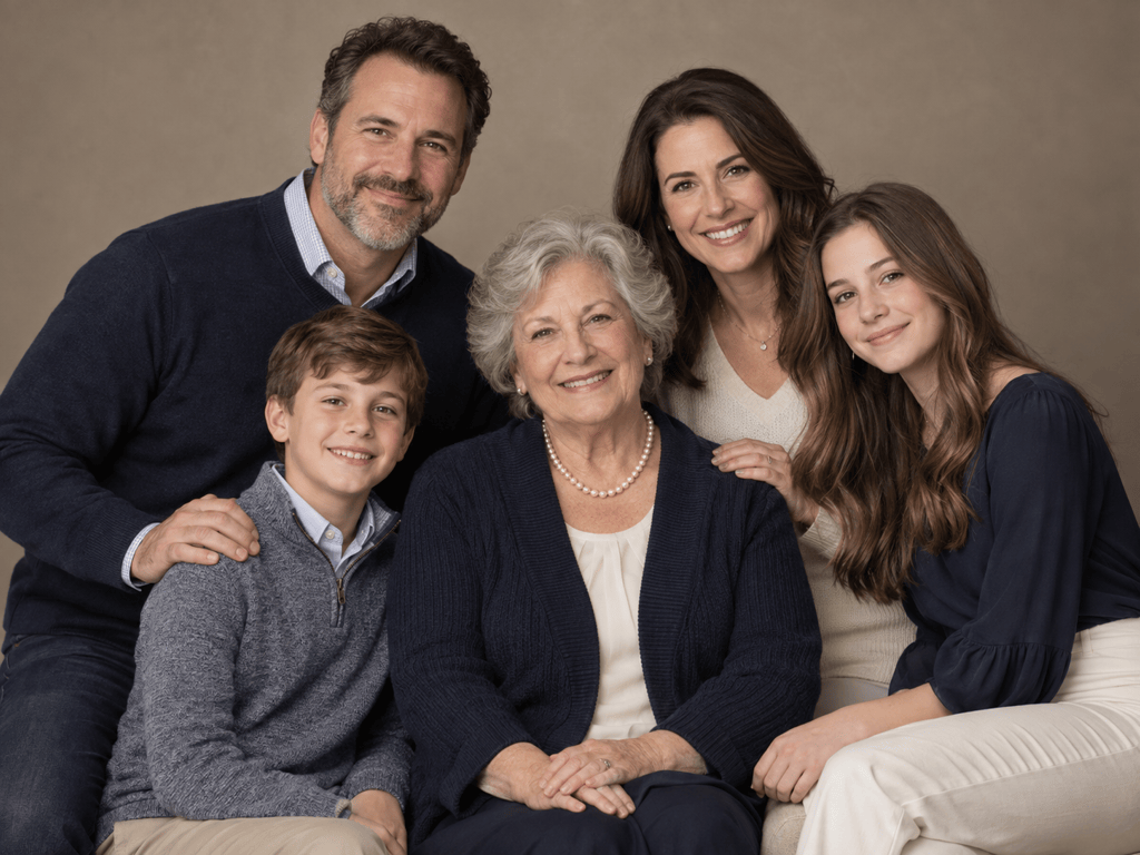 AI family studio portrait