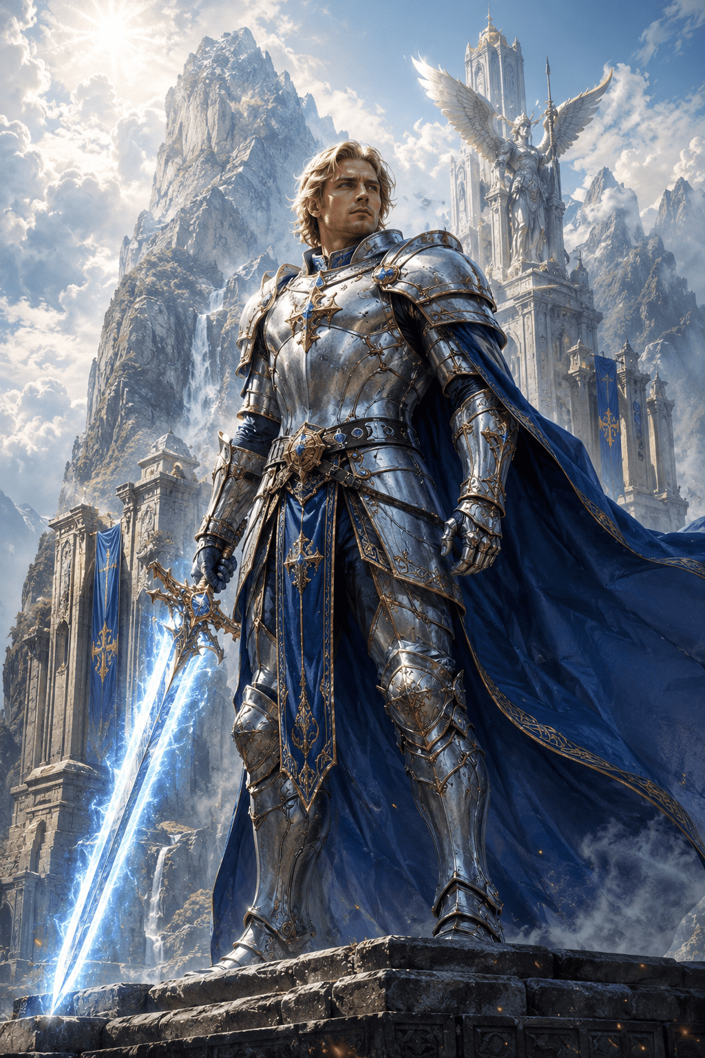 armored fantasy hero art