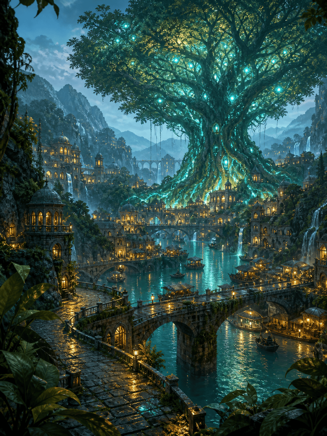 AI fantasy landscape scene