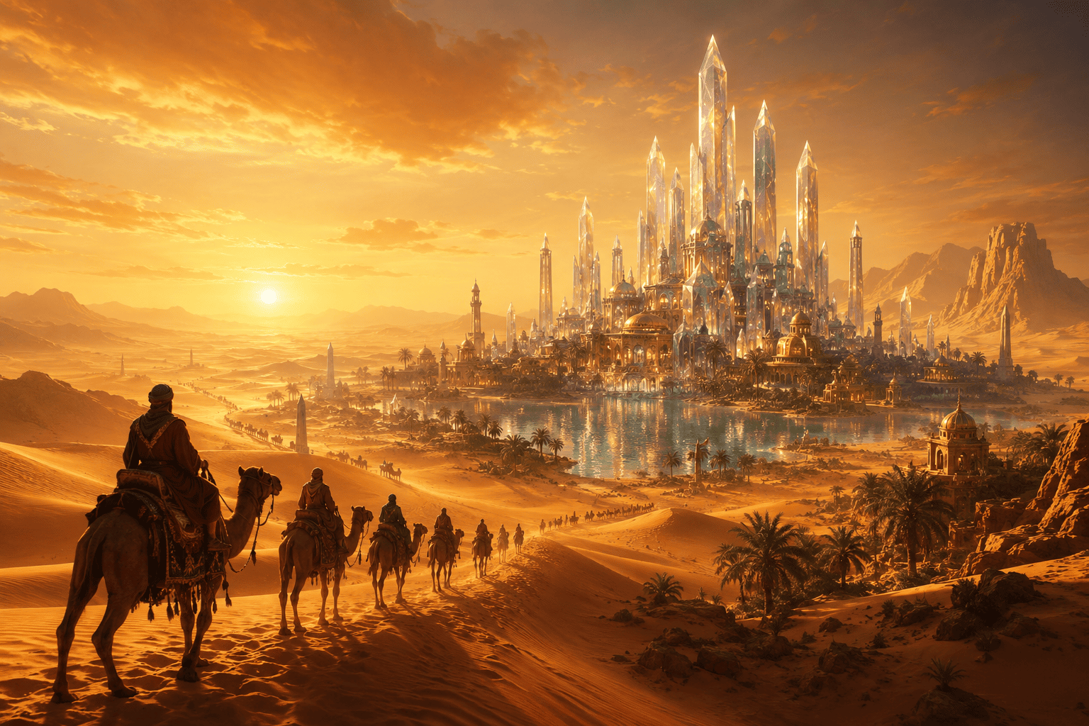 glowing ruins landscape sample